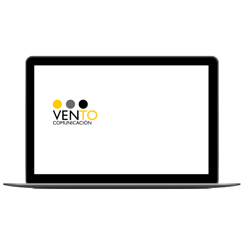 Logo VENTO ordenador portátil VENTO Comunicación y Marketing Digital